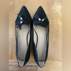 Two pairs of 11W black Suede Flats - perfect for Fall/work!